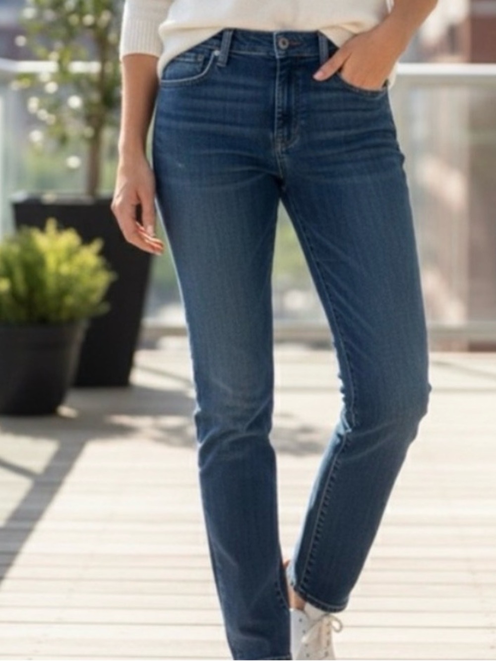 Ralph Lauren Tompkins Skinny crop in Blue Wash